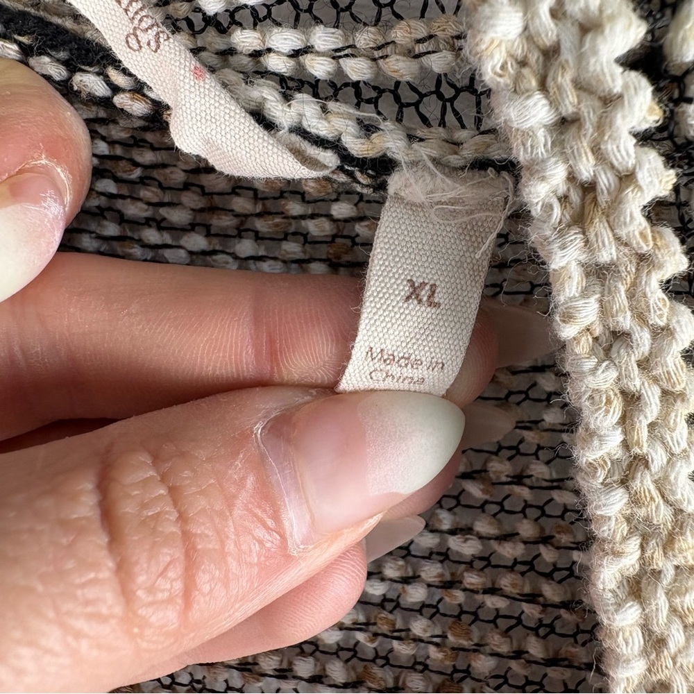 Soft Surroundings Striped Open-Front Cardigan Sweater XL Ribbed Knit Texture - Picture 7 of 8